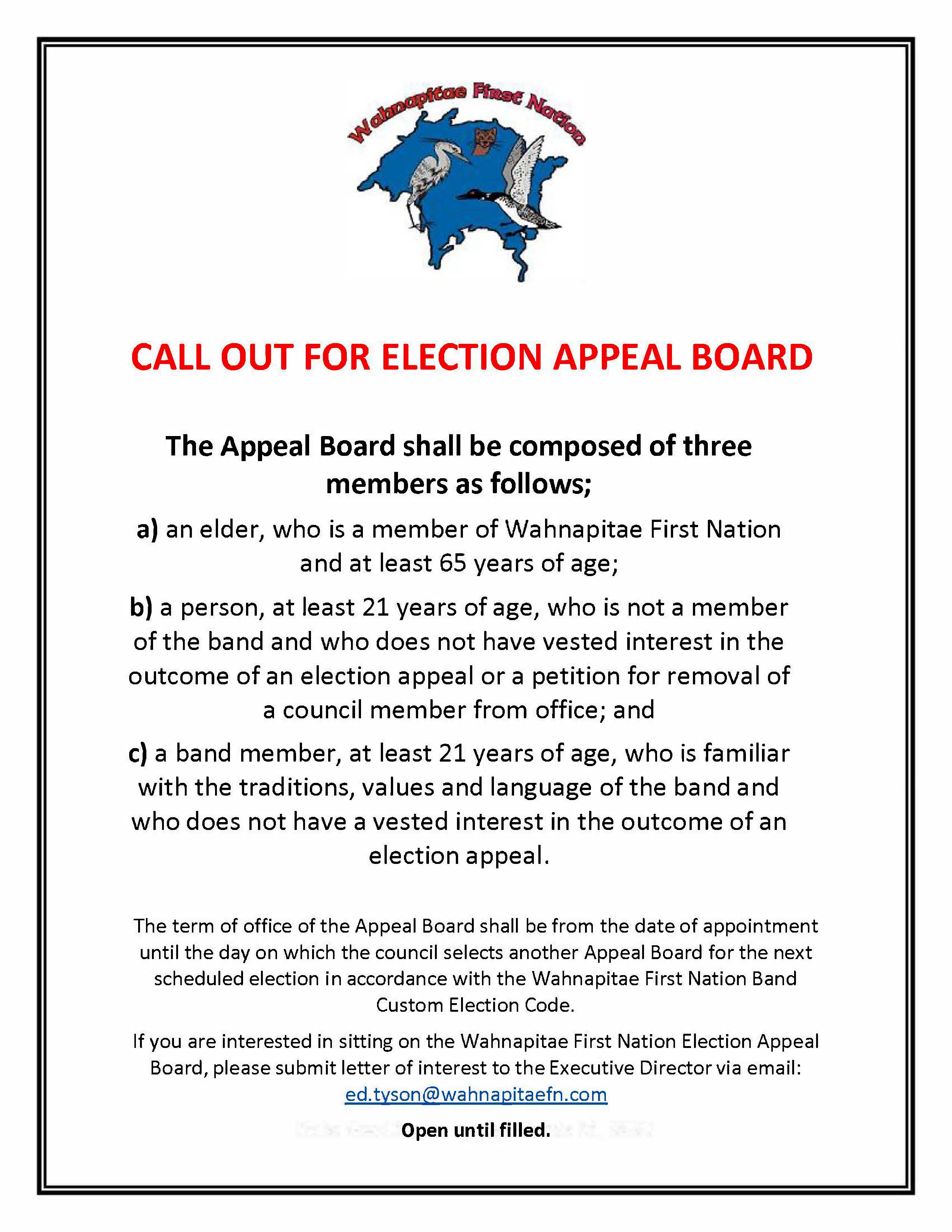 Election Appeal Board Call out 2025 apr2025 1
